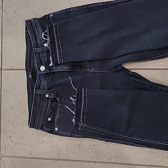 7forallmankind Ankle Skinny with Seams and Front Splits in Vintage Noir - Picture 10 of 10